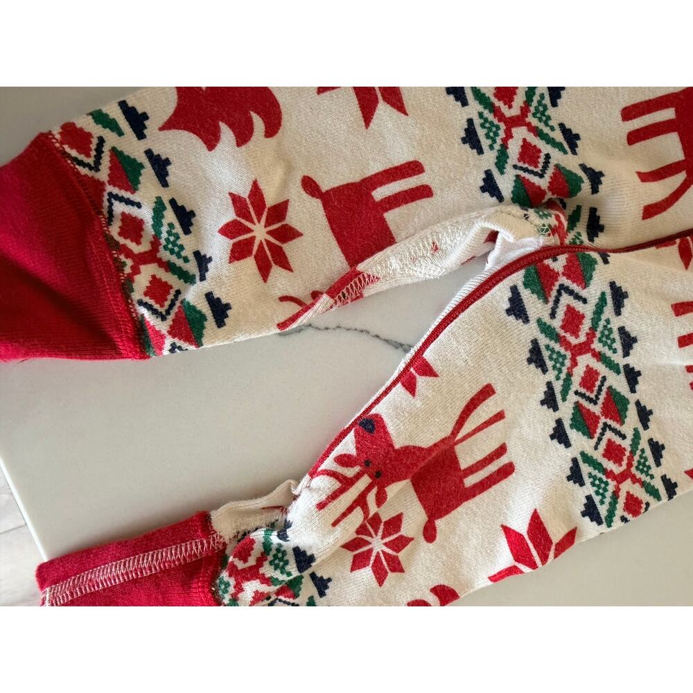 Hanna Andersson Oh Deer Christmas Print Baby Sleeper 60 - Picture 5 of 5